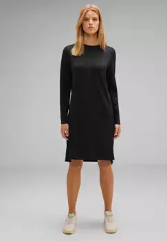 Платье-рубашка STREET ONE, однотонное, черный