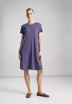 Платье-рубашка STREET ONE с принтом, синий