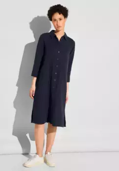 Платье-рубашка STREET ONE со структурой, синий