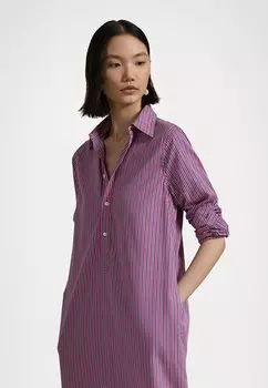 Платье-рубашка STRIPED COTTON SHIRTDRESS Polo Ralph Lauren, розовый