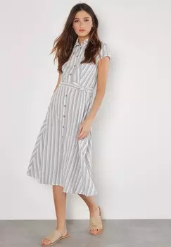 Платье-рубашка STRIPED MIDI Apricot, синий