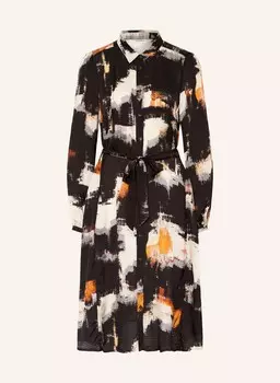 Платье-рубашка summum woman, черный/оранжевый/светло-серый