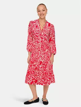 Платье-Рубашка свободного кроя Milana 15308233 Only, красный