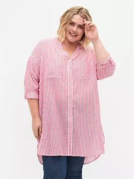 Платье-рубашка свободного кроя Zizzi, красный