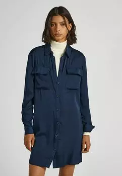 Платье-рубашка темно-синего цвета Pepe Jeans