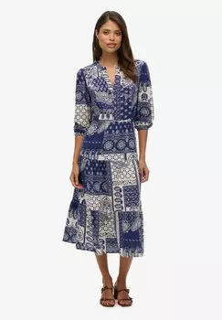 Платье-рубашка TIERED MIDI Superdry, синий