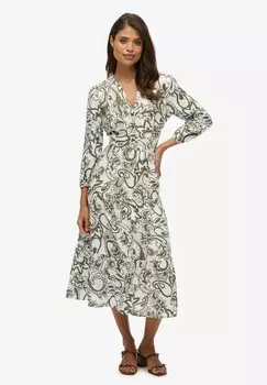 Платье-рубашка TIERED MIDI Superdry, зеленый