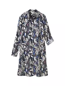 Платье рубашка TOM TAILOR Shirt Dress, цвет night blue/royal blue