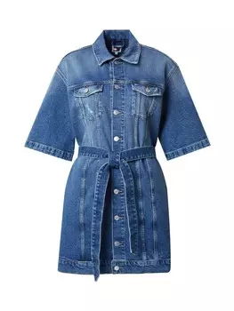 Платье рубашка Tommy Jeans Shirt Dress, синий деним