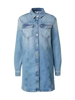 Платье рубашка Tommy Jeans Shirt Dress ALINE, синий деним
