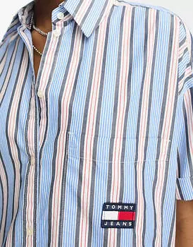 Платье-рубашка Tommy Jeans в синюю полоску