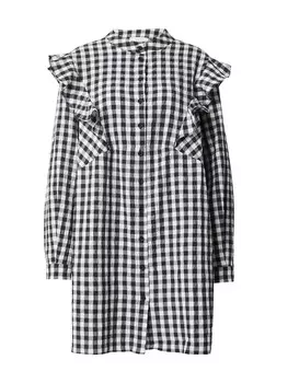 Платье-рубашка Topshop, черный/белый