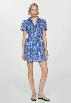 Платье-рубашка Tropez Mango, синее
