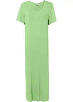 Платье-рубашка удобного кроя с разрезом длины миди Bpc Bonprix Collection, зеленый
