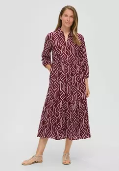 Платье-рубашка UND VOLANTS s.Oliver BLACK LABEL, темно-красный