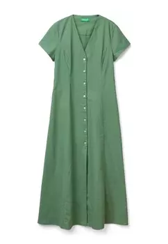 Платье-рубашка United Colors of Benetton, зеленый