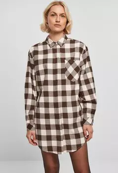 Платье-рубашка Urban Classics CHECK FLANNEL, цвет pink brown