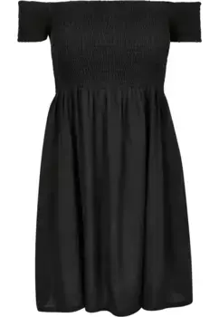 Платье-рубашка URBAN CLASSICS " Urban Classics Women's Ladies Smoke Dress с открытыми плечами" (1 шт.), черный