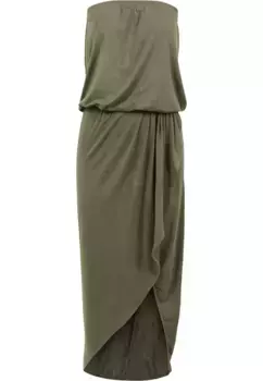 Платье-рубашка URBAN CLASSICS " Urban Classics Ladies Viscose Bandeau Dress" (1 шт.), оливковый