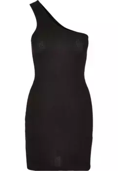 Платье-рубашка URBAN CLASSICS " Urban Classics Women's Ladies Rib One Sleeve Dress" (1 шт.), черный