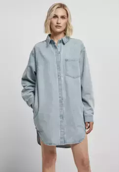 Платье-рубашка URBAN CLASSICS " Urban Classics Ladies Oversized Denim Shirt Dress" (1 шт.), синий