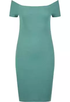 Платье-рубашка URBAN CLASSICS " Urban Classics Women's Ladies Dress с открытыми плечами в рубчик" (1 шт.), цвет Paleleaf