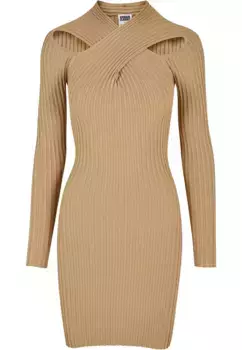 Платье-рубашка URBAN CLASSICS " Urban Classics Women's Ladies Knit Dress " (1 шт.), бежевый