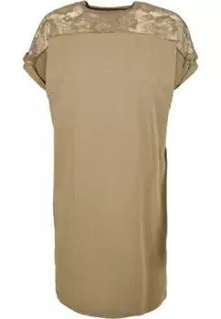 Платье-рубашка URBAN CLASSICS " Urban Classics Women's Ladies Lace Tee Dress" (1 шт.), хаки