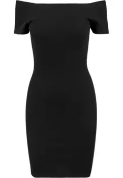 Платье-рубашка URBAN CLASSICS " Urban Classics Women's Ladies Dress с открытыми плечами в рубчик" (1 шт.), черный