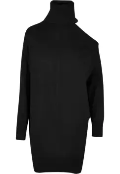Платье-рубашка URBAN CLASSICS " Urban Classics Ladies One Sleeve Knit Dress" (1 шт.), черный