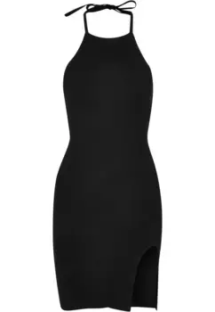 Платье-рубашка URBAN CLASSICS " Urban Classics Ladies Rib Knit Halter Dress" (1 шт.), черный