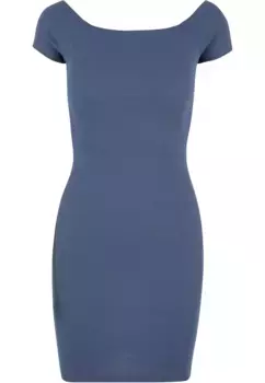 Платье-рубашка URBAN CLASSICS " Urban Classics Women's Ladies Dress с открытыми плечами в рубчик" (1 шт.), синий