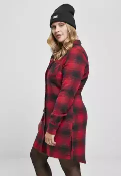 Платье-рубашка URBAN CLASSICS " Urban Classics Women's Ladies Check Shirt Dress" (1 шт.), красный