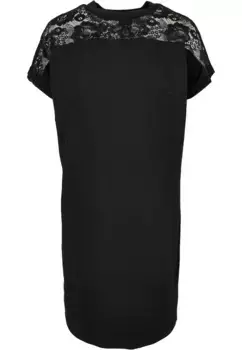 Платье-рубашка URBAN CLASSICS " Urban Classics Women's Ladies Lace Tee Dress" (1 шт.), черный