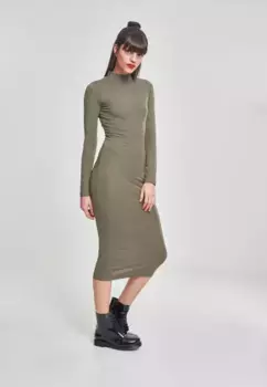 Платье-рубашка URBAN CLASSICS " Urban Classics Women's Ladies Turtleneck L/S Dress" (1 шт.), оливковый