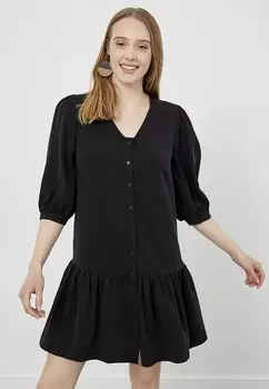 Платье-рубашка V NECK MINI Just Like You, черный
