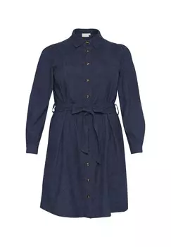 Платье-рубашка VERANA Kaffe Curve, темно-синий