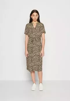 Платье-рубашка Vero Moda, бежевый/черный