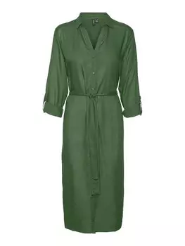Платье рубашка Vero Moda Curve Shirt Dress, зеленый