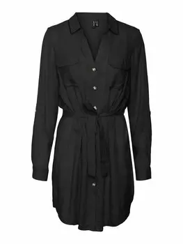 Платье рубашка Vero Moda Curve Shirt Dress, черный