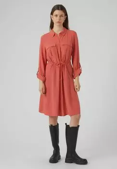 Платье-рубашка Vero Moda, цвет mineral red