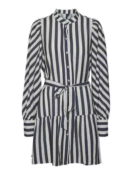 Платье-рубашка Vero Moda IRIS, экрю/темно-серый