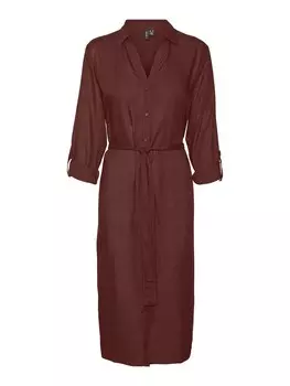Платье рубашка VERO MODA Shirt Dress BUMPY, коричневый