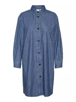 Платье рубашка VERO MODA Shirt Dress VMEloise, темно-синий