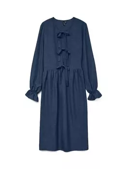 Платье рубашка VERO MODA Shirt Dress MELANEY, синий деним
