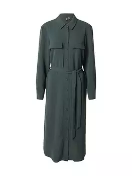 Платье рубашка VERO MODA Shirt Dress VMALVA, темно-зеленый