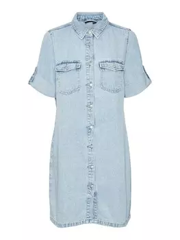 Платье рубашка VERO MODA Shirt Dress VMJennie, светло-синий
