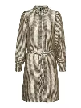Платье рубашка VERO MODA Shirt Dress, цвет light beige/dark beige