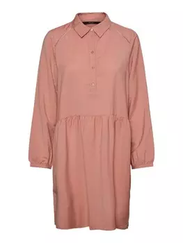 Платье рубашка VERO MODA Shirt Dress Fay, темно-розовый