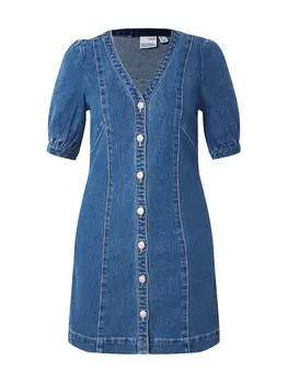 Платье рубашка VERO MODA Shirt Dress MELODY, синий деним
